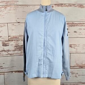 Jamie Sadock Silk Blend Full Zip Jacket Blue Size Large